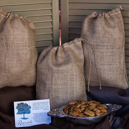 Shelled Pecans in a Burlap Sack - 3 LB